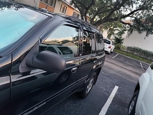 Miniatura 2 de Original 4 piezas Deflectores de Ventana Lateral, Montaje Exterior con Cinta Protectores contra Lluvia y Sombra, Viseras de Ventana Lateral de