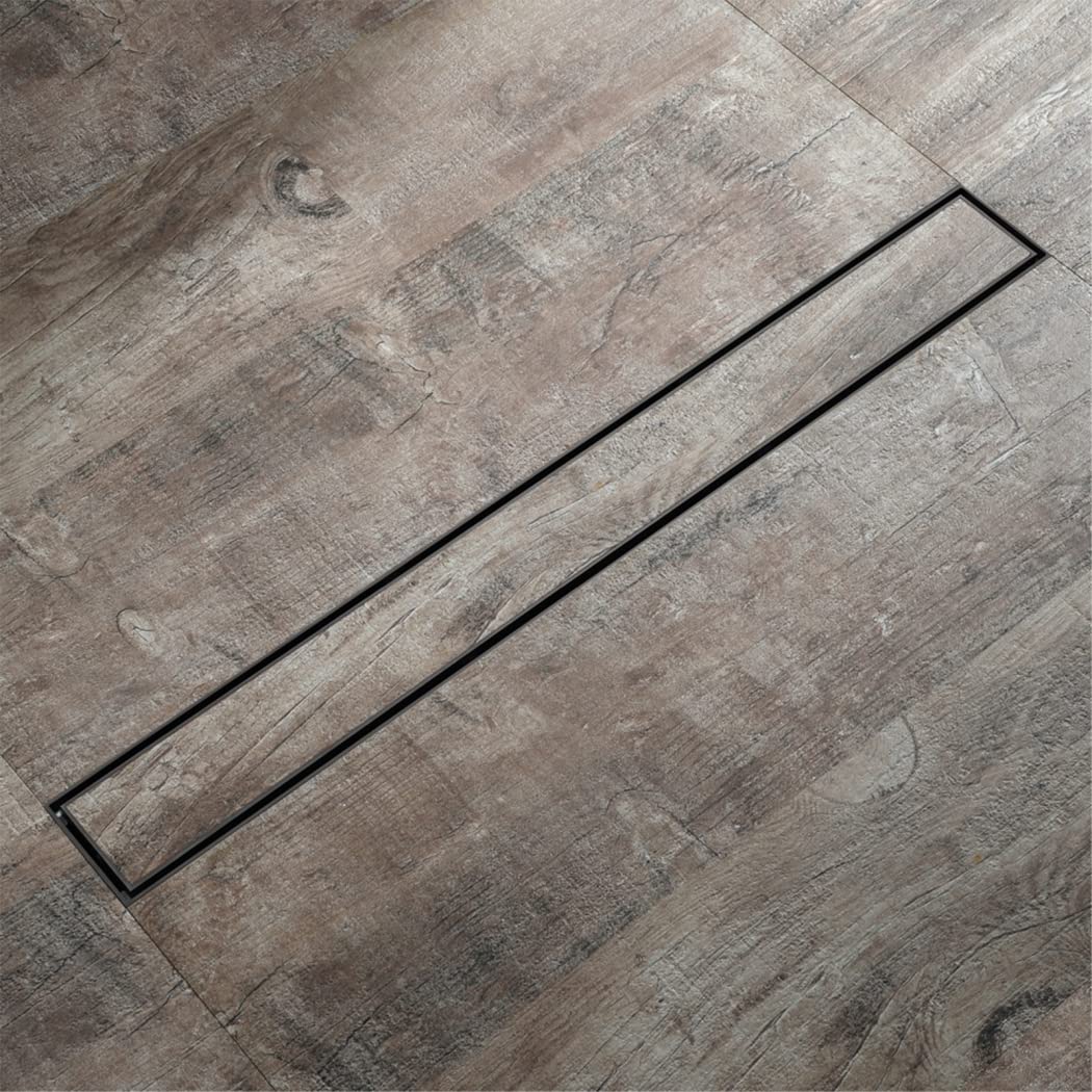 WRIST Doccia Lineare da 24 Pollici, Scarico Doccia in Acciaio Inossidabile 304 Scarico Lineare Design Invisibile con Griglia Inserto per Piastrelle, Scarico A Pavimento Doccia Rettangolare,Gun Grey
