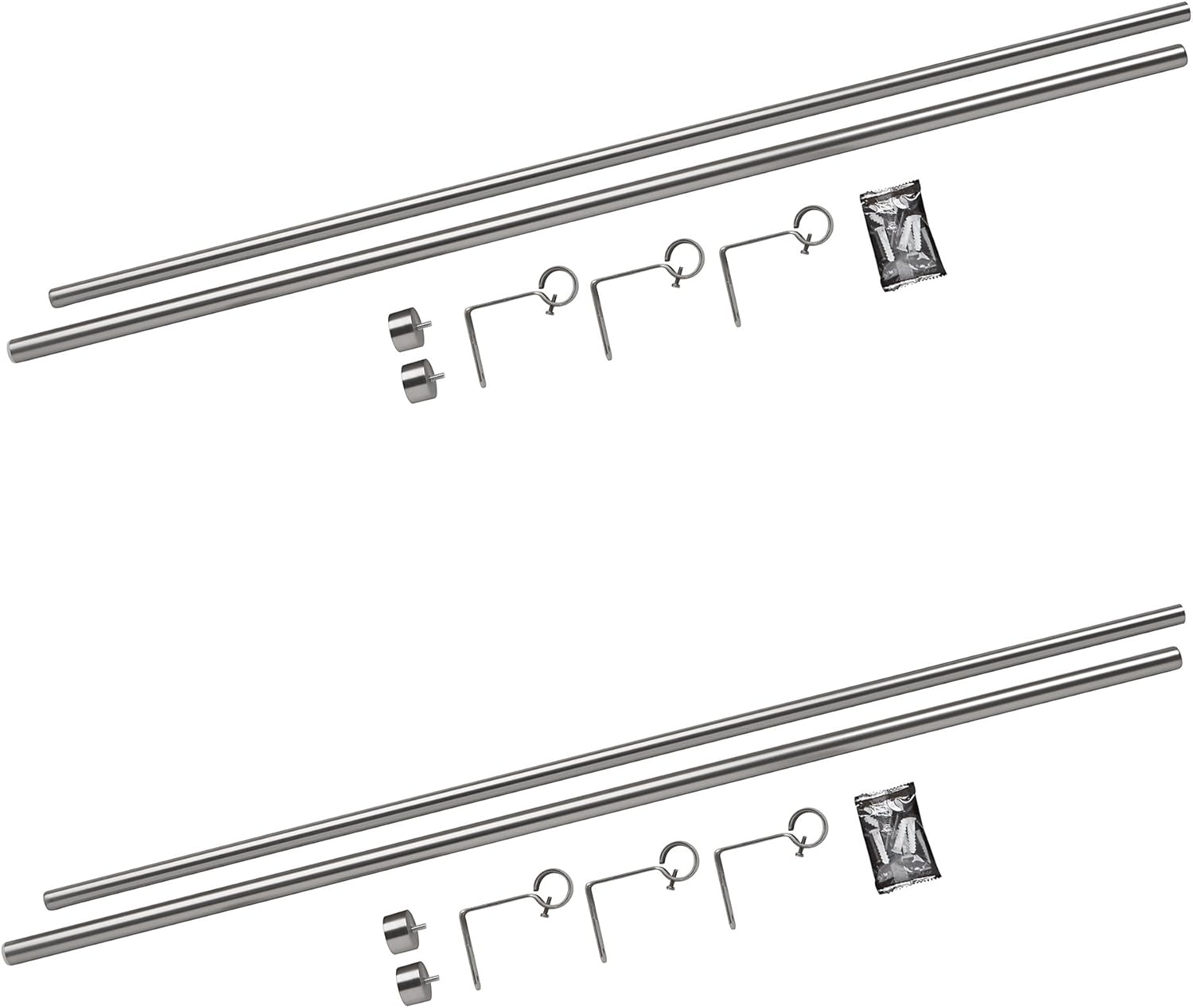 Gеt Dіѕсоunt 70% Prісе Umbra Cappa (2-Pack), Two ¾” Adjustable Curtain Rods for Windows – 36 to 72”, Nickel