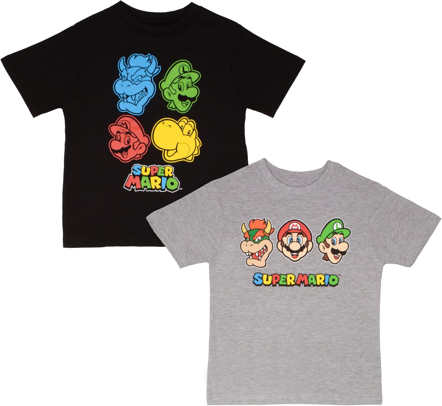 Nintendo Super Mario Boys Graphic Print Short Sleeve T-Shirt 2-Pack