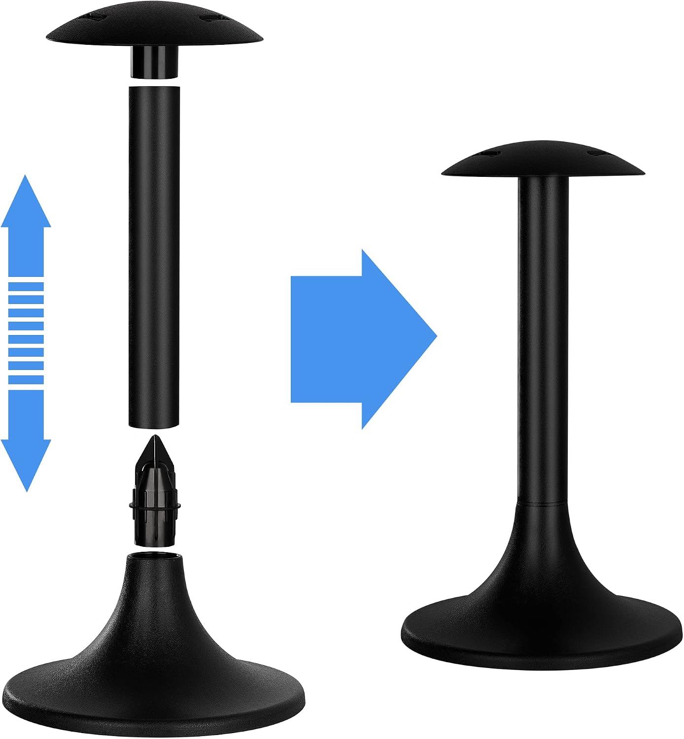 NEXCOVER Boat Cover Support Pole | Adjustable Height from 12" to 54" | 6-Stage Extension Pole | ABS Support Pole for Boat Cover (1 Pack) | Reinforced Support Pole System | Black