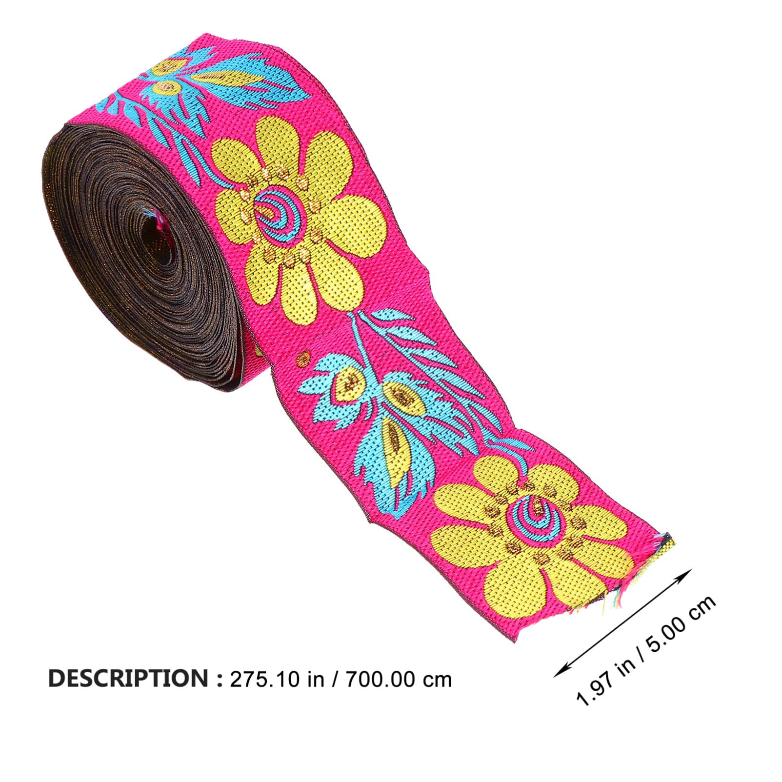 STOBOK 3stücke Floral Jacquard Band Besticktes Webband Mit Blumenmuster Dekoratives Bortenband Für Kleidung Mode Und -projekte