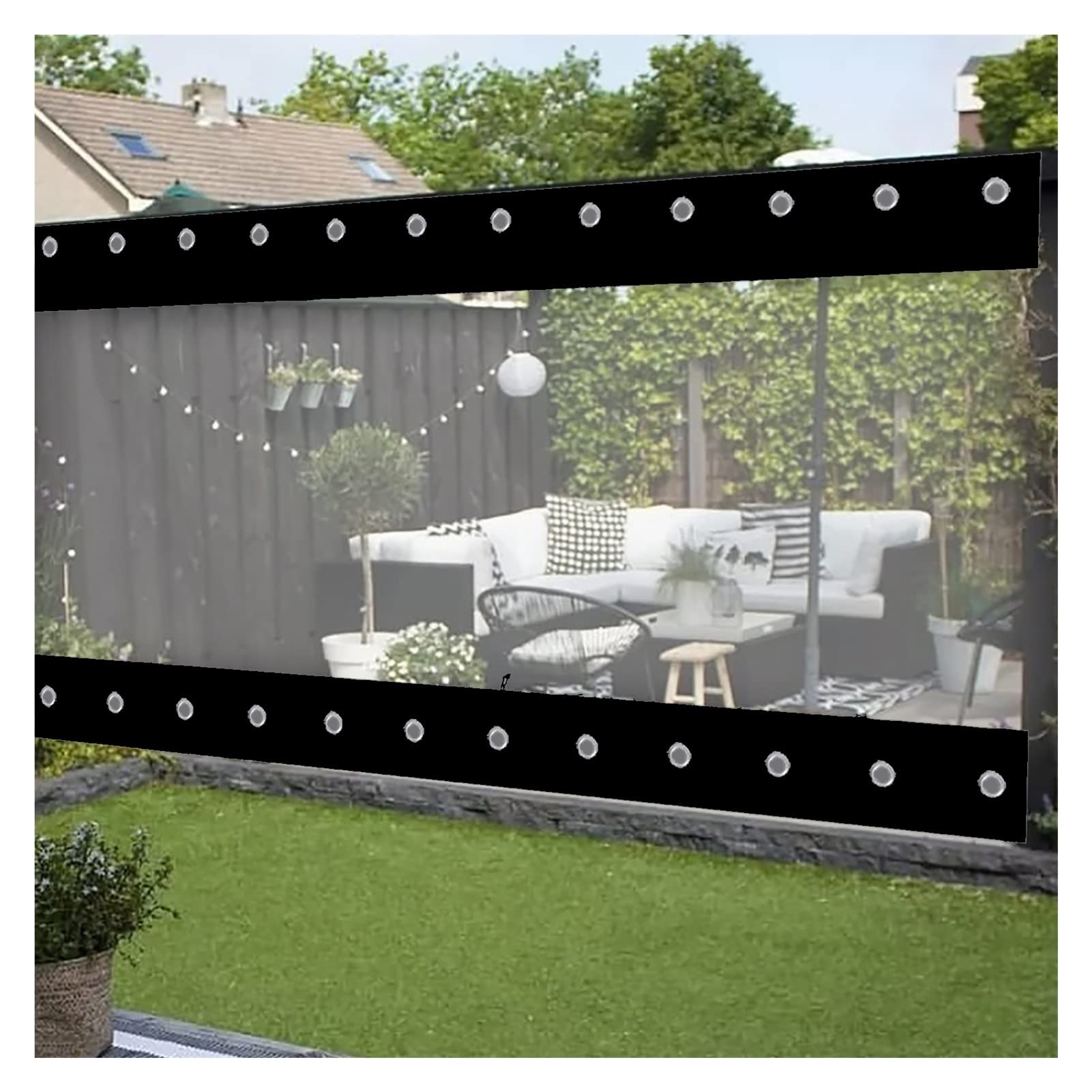 GJZQDKX Clear Waterproof Tarpaulin Outdoor Garden Curtains for Pavilions Terraces & Greenhouses HeavyDuty 1.5x3m (4.92x9.84ft)