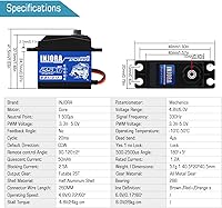 Vista 4 de INJORA RC Servo 55.1 lbs Servo Digital Servo Alto Torque RC Piezas para 1:10 RC Crawler VP VS4-10 SCX10 Pro SCX10 TRX4 D90