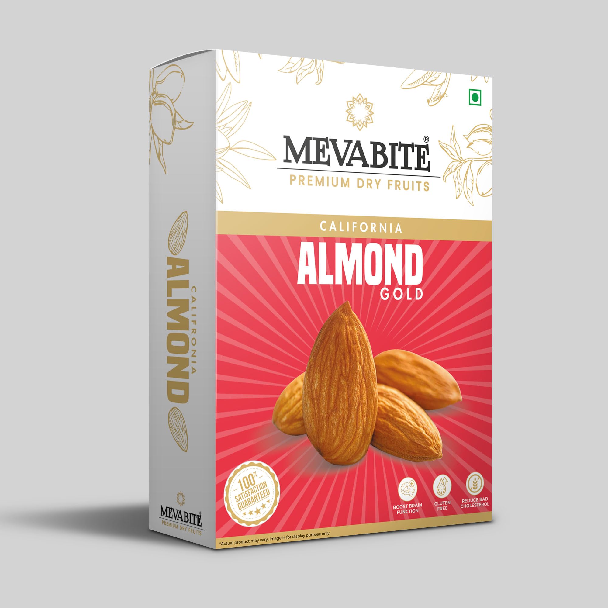 MEVABITEMevaBite Jumbo Size Almonds (Big Size, 250 Grams) | Almonds Big Size Kernels | Badam Giri Bold Size | Lower Blood Sugar Level | Reduces Blood Pressure & Cholesterol Level