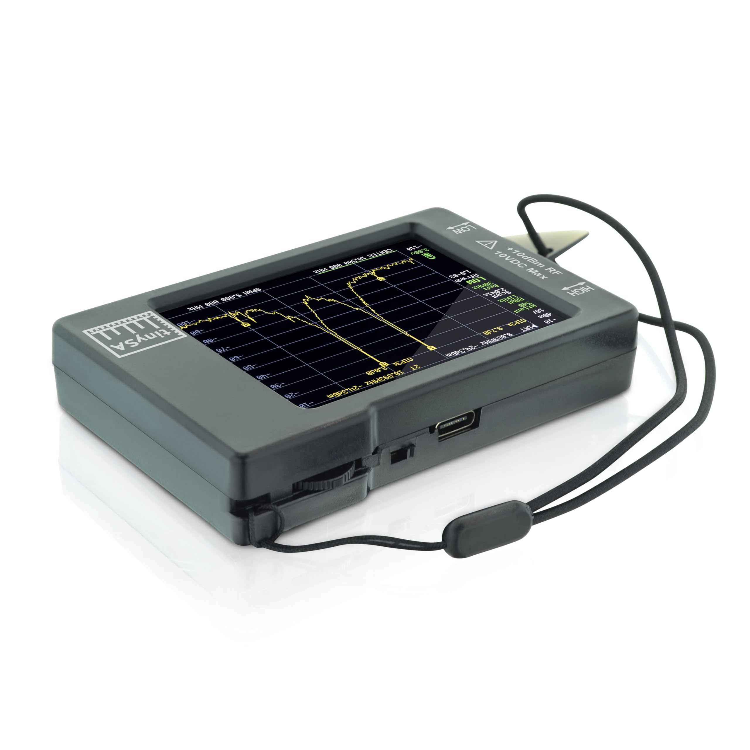 Analizzatore di Spettro Portatile TinySA 100kHz a 960MHz con Touchscreen da 2,8", Analizzatore di Frequenza V0.3.1, Generatore di Segnale di Ingresso MF/HF/VHF e UHF con Protezione ESD