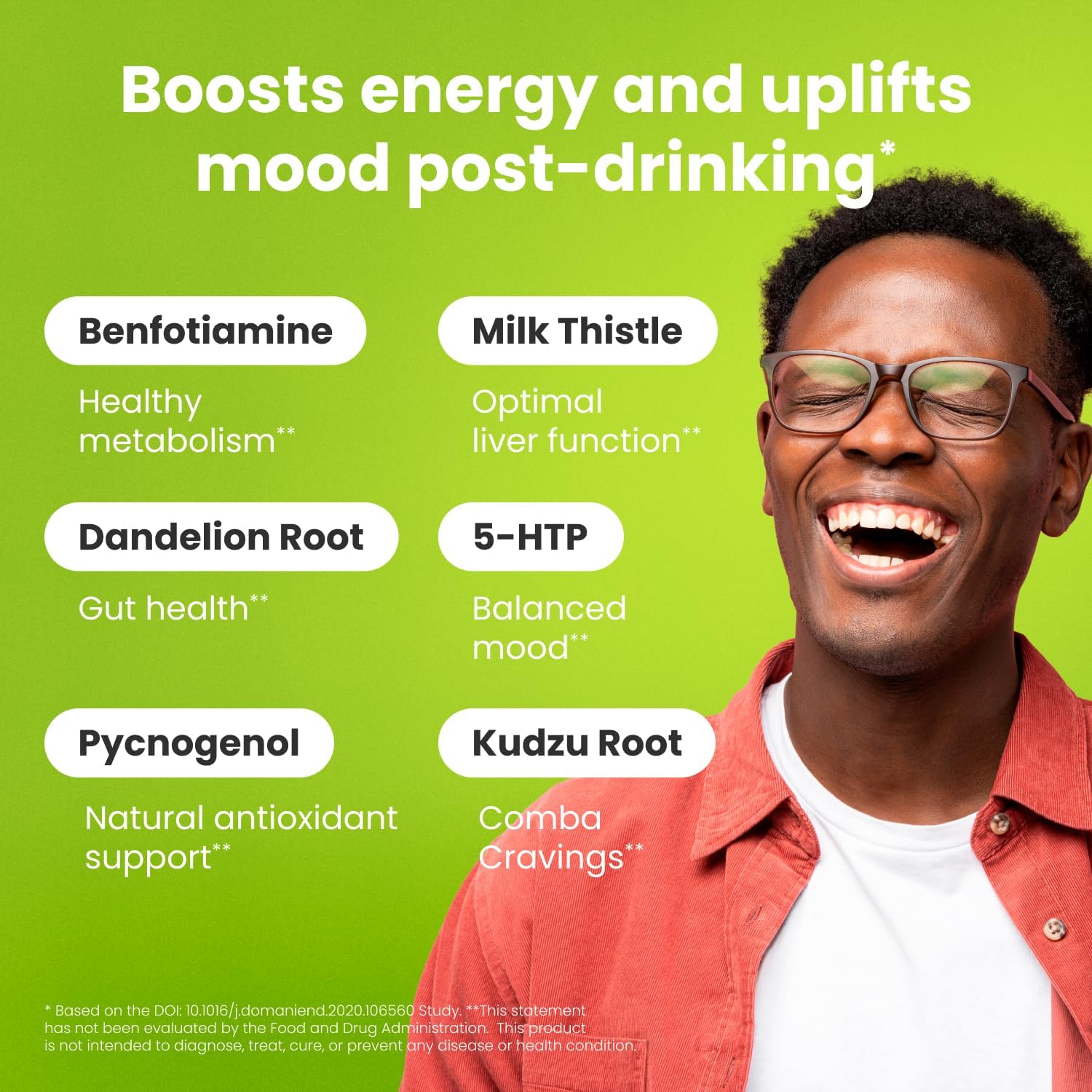 NoMoreDrinks Anti Alcohol Craving Supplement | Liver Detox & Combat Cravings | Energy Support Alcohol Replacement Drink | Organic Milk Thistle Supplement & Dandelion Root & 5HTP | (120) Energy — Amazon image 4