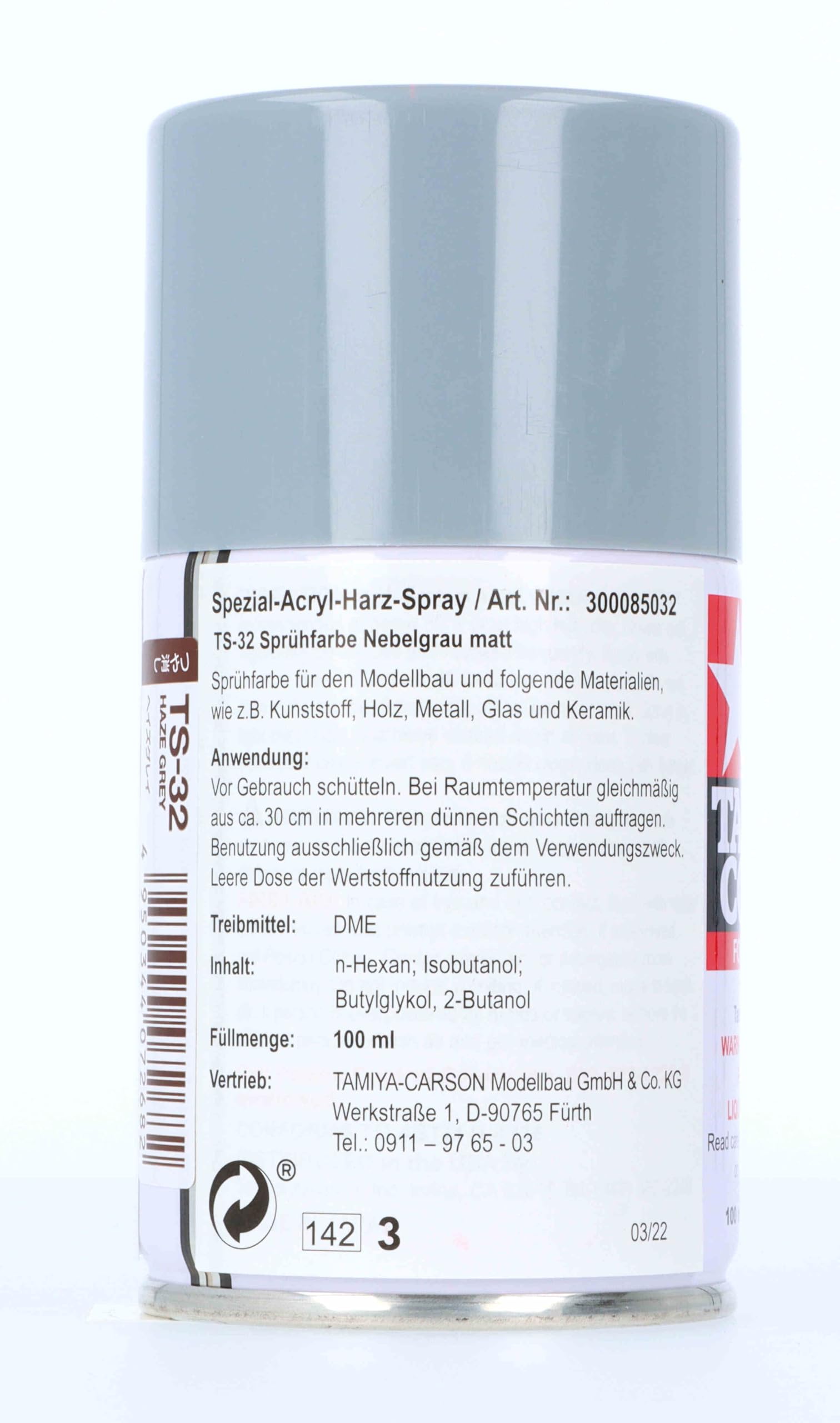 Amazon.com: TAMIYA 85032 Spray Lacquer TS-32 Haze Grey