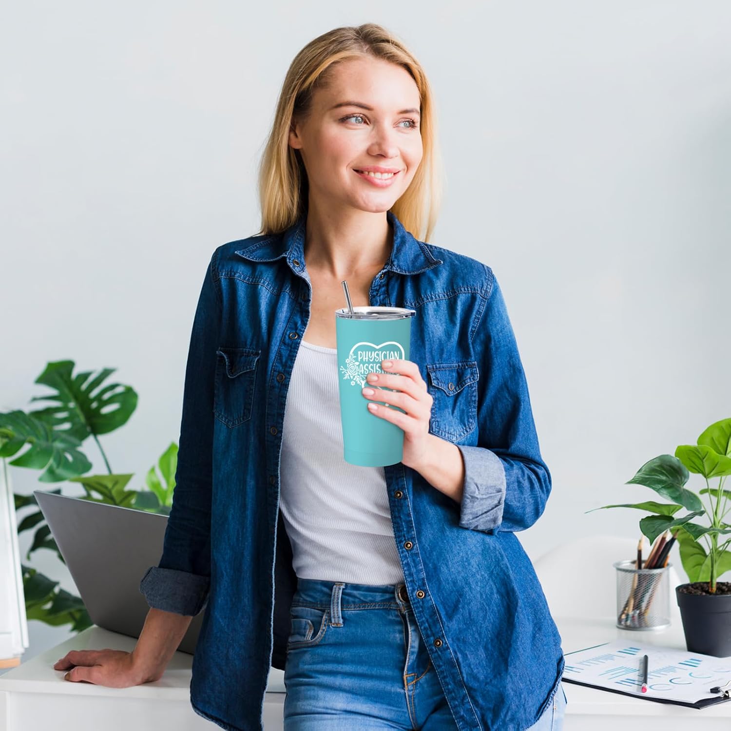 Physician Assistant Gifts for Women - PA Appreciation Gifts - PA Student Gift - Birthday, Thank You Gift for Physician Assistant - 20 oz Stainless Steel Tumbler With Lid & Straw - Image 4