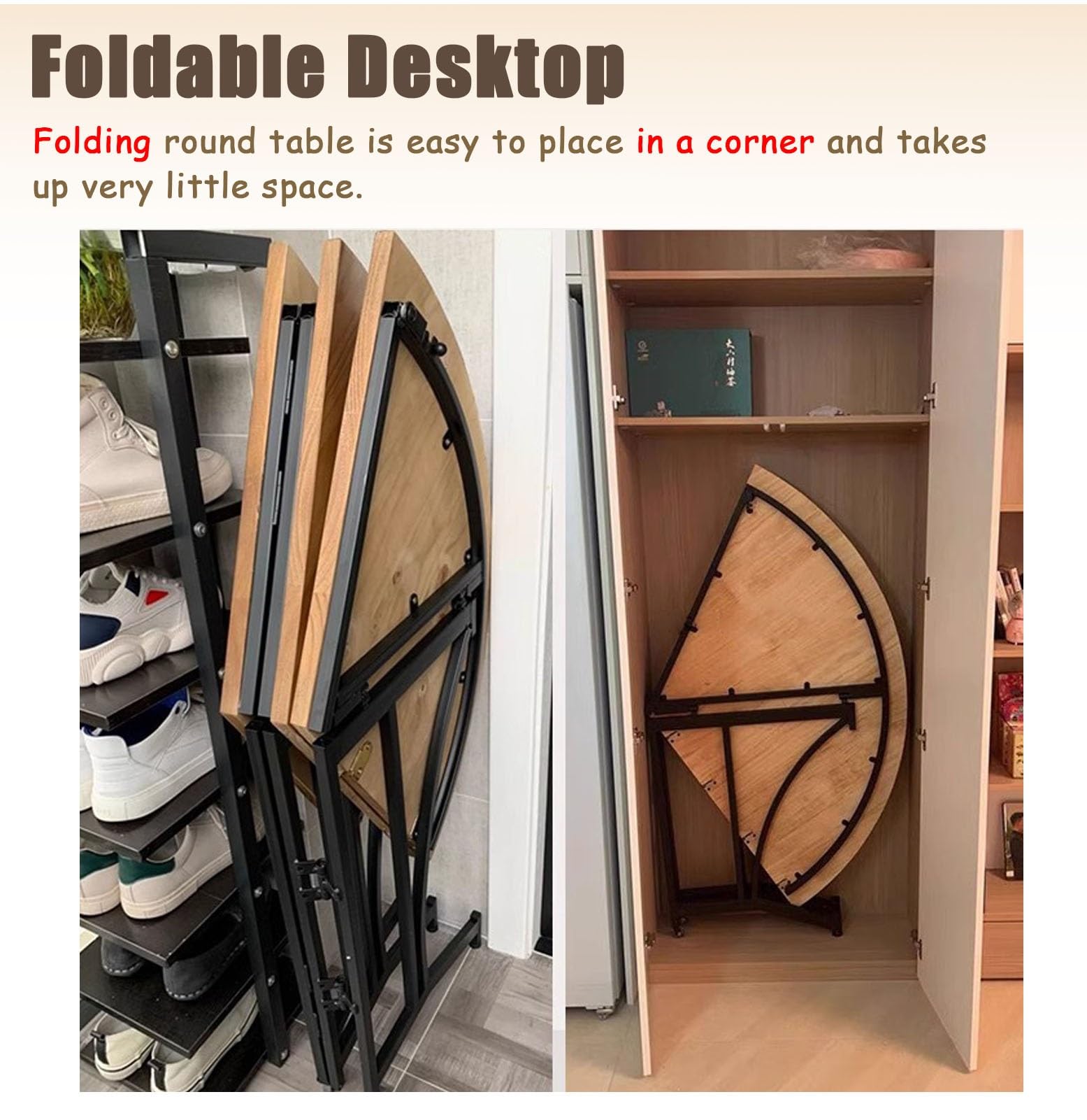 Genérico Okrągły składany stół - przenośny drewniany stół jadalny na bankiet, 80 cm/31,5"/35,5"/39"/47", mobilny stolik kuchenny, duży zamiennik stołu gastronomicznego i kawy (80 cm/31,5 cala
