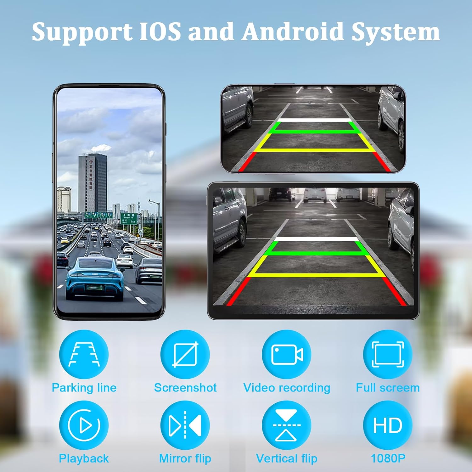 H10 WiFi Magnetic Solar Wireless Backup Camera Rechargeable Battery IP69 Waterproof 1080P Night Vision Rear View Camera No Wiring for Boat Travel Trailer/RV/Truck/Camper for iPhone iPad Android