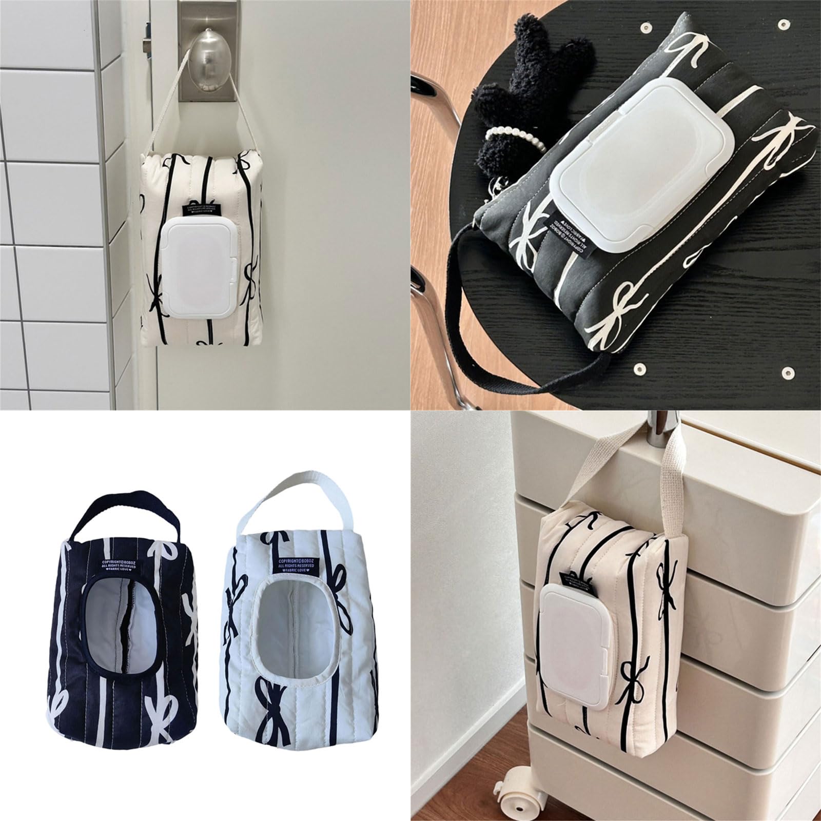 Tragbare Krawatten-Aufbewahrung aus gesteppter Baumwolle für Reisen, Zuhause, Auto