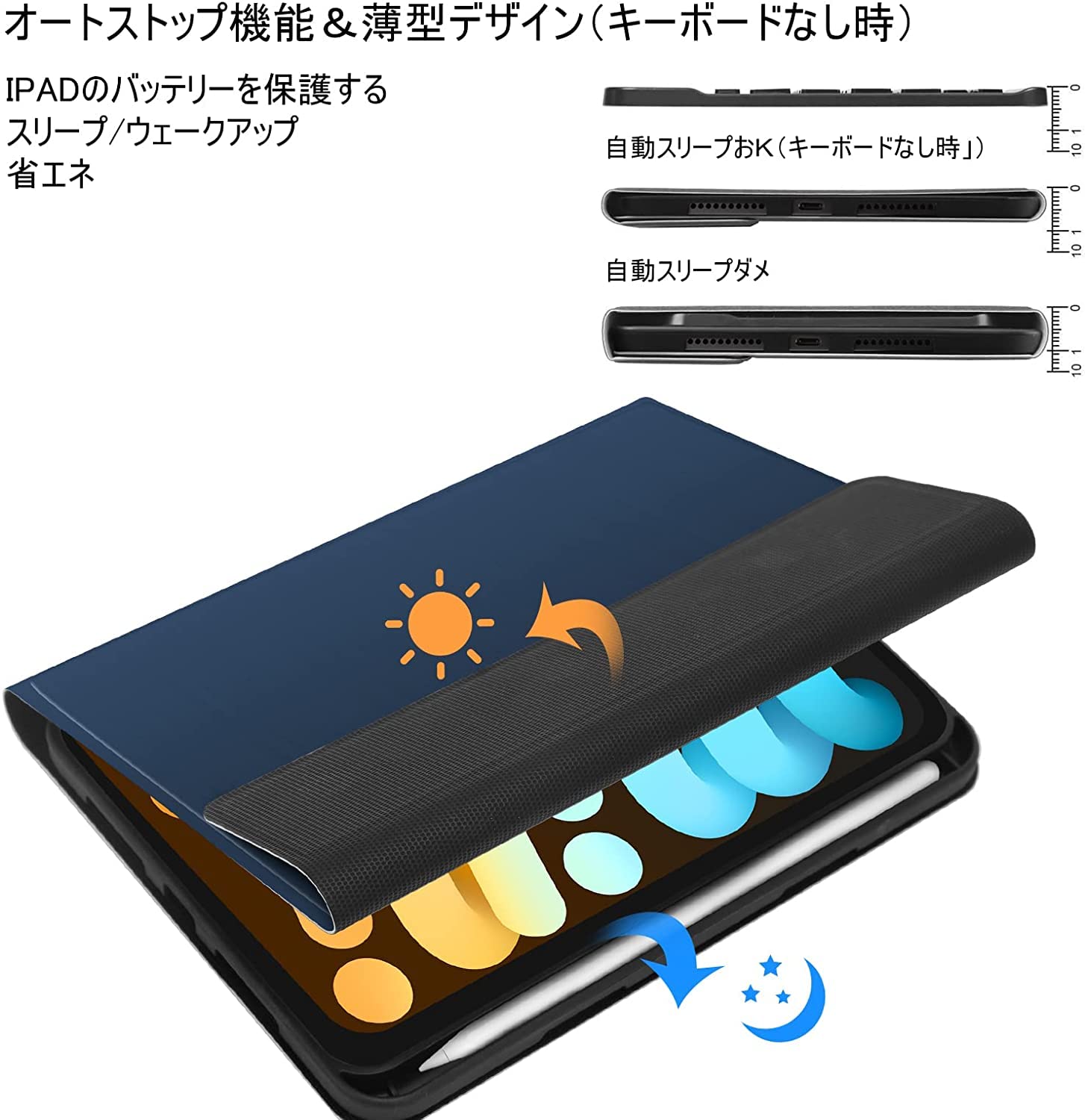Amazon | BORIYUAN iPad mini6 キーボード付きケース 2021 第6世代専用 