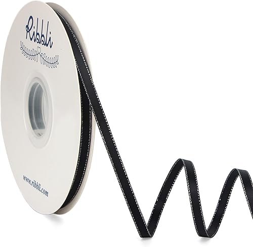 Miniatura 31 de Ribbli - Cinta de satén verde picea con borde dorado, satén de doble cara de 3/8 pulgadas x 50 yardas continuas, cinta verde para manualidades