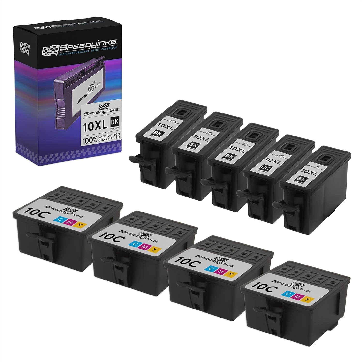 Speedy Inks - Reman Kodak #10 Set of 9 5 Black 4 Color 4x 8237216 & 4x 8946501 for use in EasyShare 5100, 5300, 5500, ESP Office 6150, 3, 5, 7, 9, 3250, 5210, 5250, 7250, 9250, Hero 6.1, 7.1, 9.5
