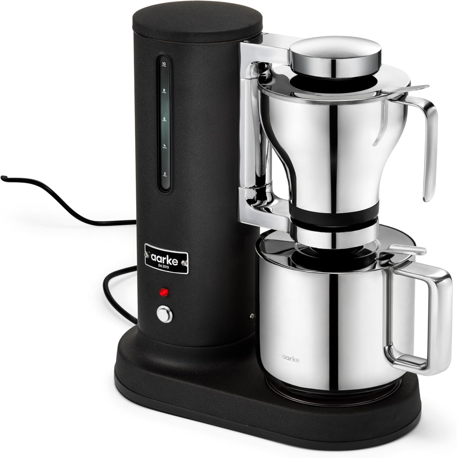 aarke Premium Coffee Maker and Thermal Jug Bundle - Luxury SCA-Certified Brewer with Blooming Mode and Vacuum Insulated, Designed and Engineered in Sweden, Matte Black