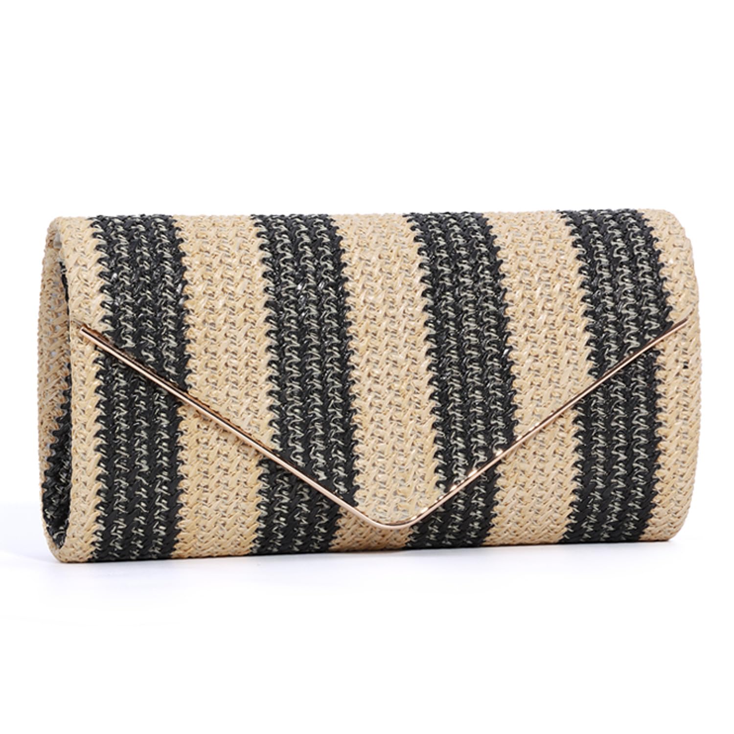 SUKUTU Straw Clutch Purse for Women Woven Evening Envelope Bag Summer Beach Crossbody Handbag with Chain Strap