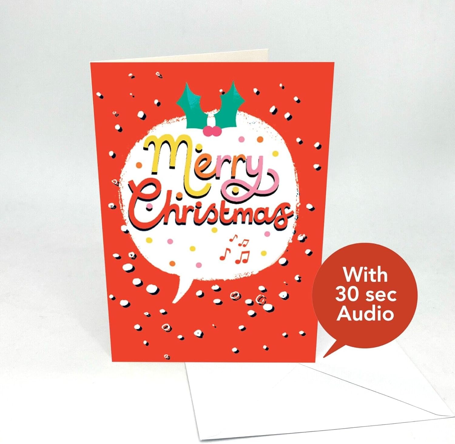 Recordable Audio Christmas Cards with 30 Seconds Custom Voice or Music. 4 PACK. Perfect for Unique Personalised Gifts. Easy to DIY at home, Just Press to Record & open to play. With Envelopes