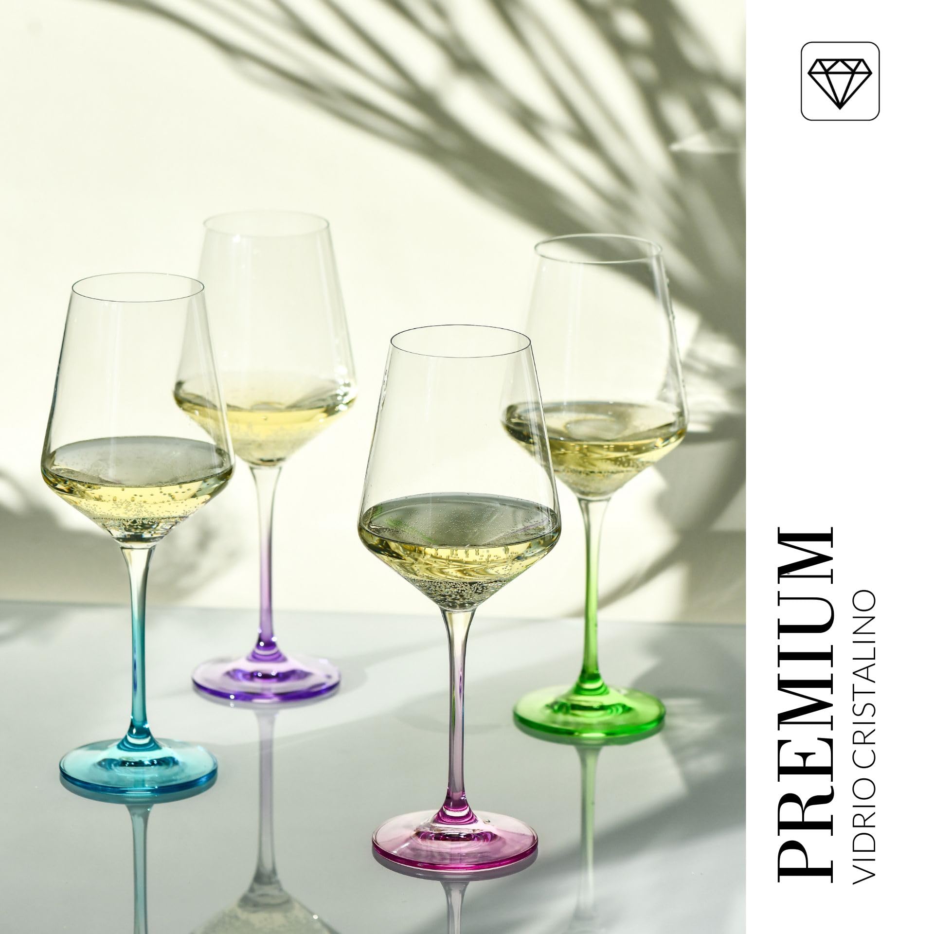 Krosno – Copas de vino blanco | Set de 4 copas – 450 ml | Regalo de boda | Cristal | Vidrio sin plomo | Duraderas | Resistente a arañazos | Idea de regalo | Apto para lavavajillas | Cristal sin plomo, regalo de boda, duradero, resistente a los arañazos, s