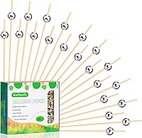 Vista 9 de 120 palillos de cóctel de perlas rosadas, palillos de dientes largos, 4.7 pulgadas, desechables, hechas de bambú natural, para aperitivo