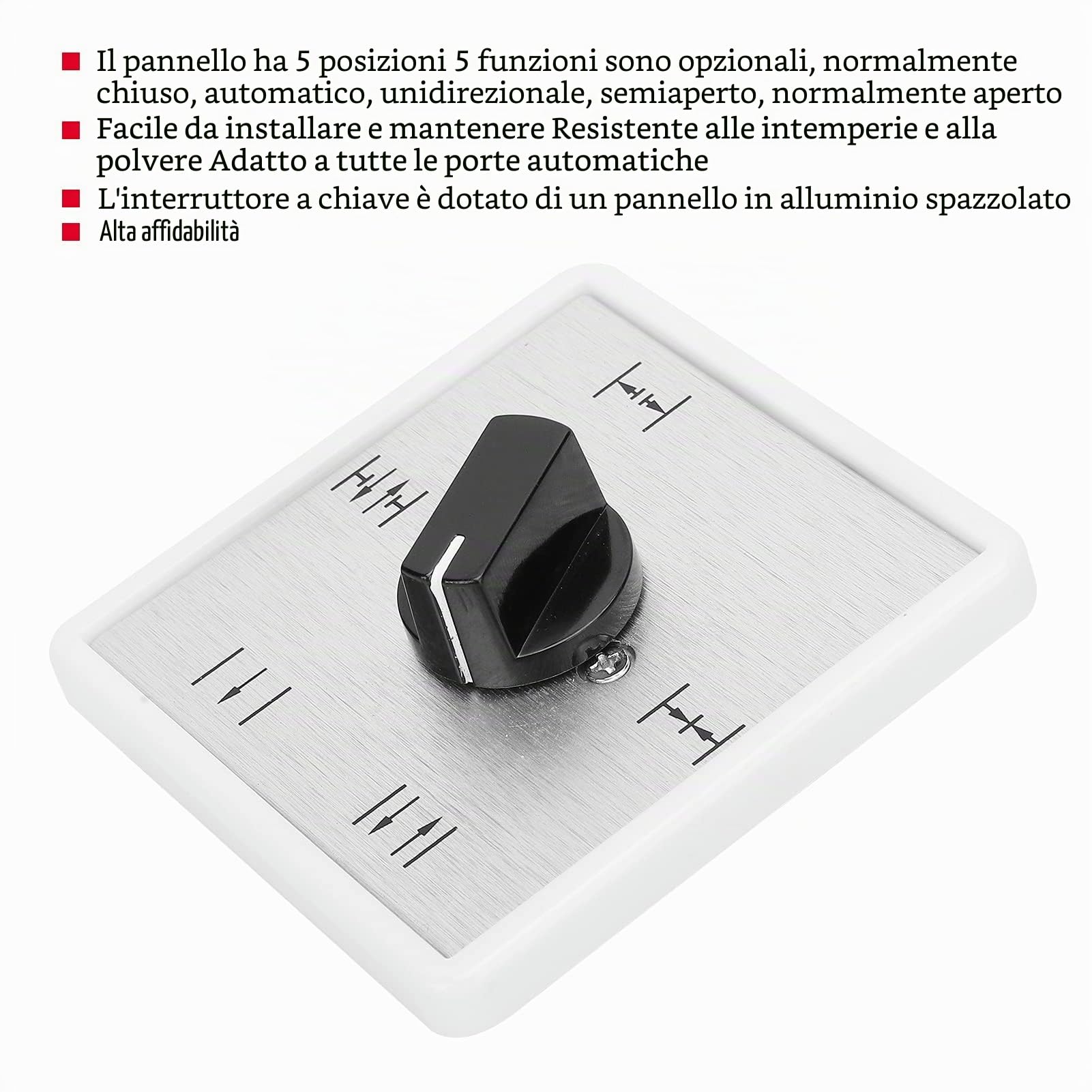 Commutatore Selettore a Camma Rotante Universale - Selettore a Chiave per Programma Porta Automatica a 5 Posizioni, Forniture Domestiche a Reazione Universale Multifunzione
