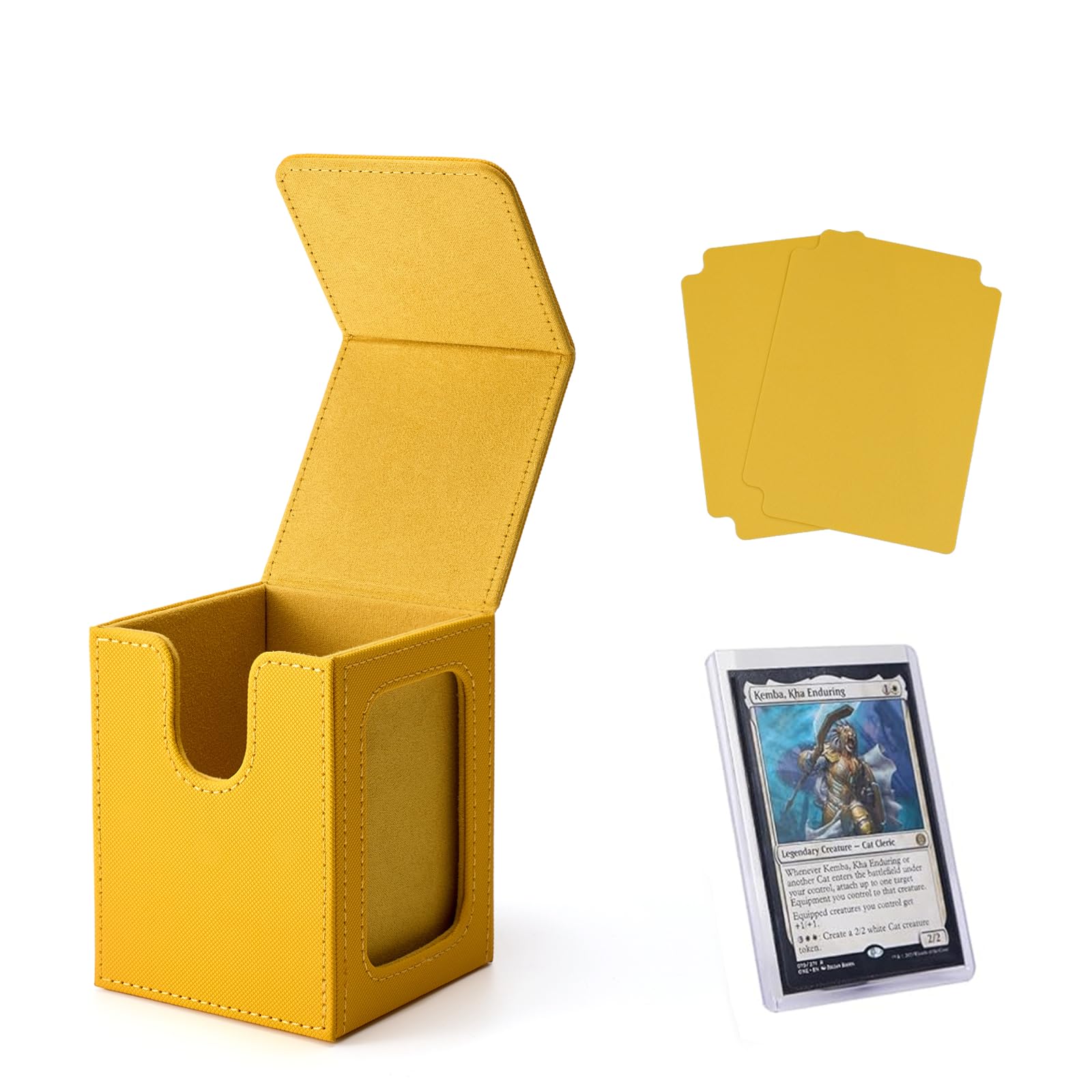 Venssu Yellow&Yellow Mtg Deck Box With Commander Display Window (Yellow&Yellow)