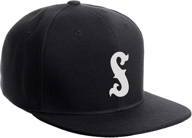 Daxton Vintage Western Font Logo Snapback Hat A-Z and Numbers 3D PVC Cap