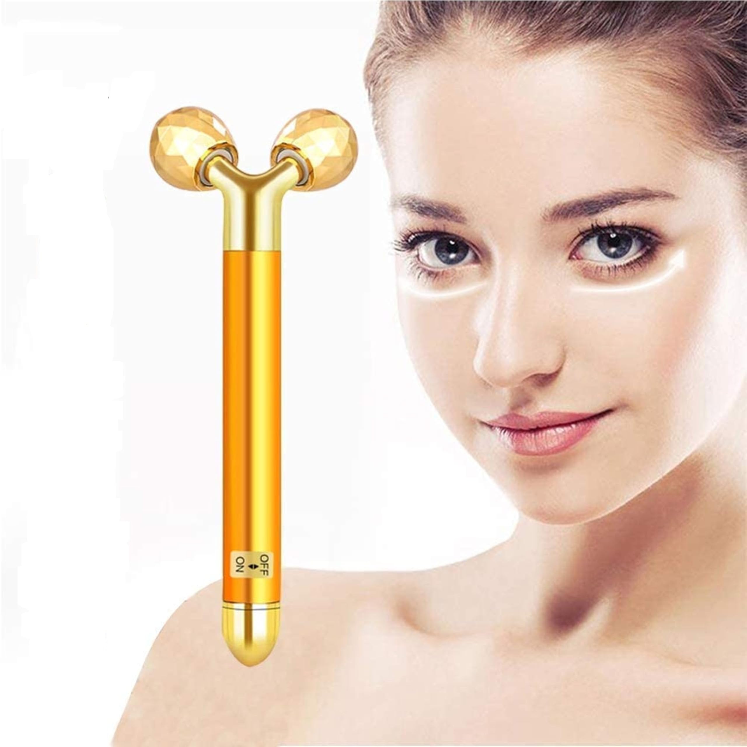 Concepta 24k Gold Energy Beauty Bar Electric Vibration Facial Massage Roller Waterproof Face Skin Care V-Shaped Anti Wrinkle Massager for Forehead Cheek Neck Clavicle Arm (Gold Colour) (B0DDT3QHZH) Amazon Price History, Amazon Price Tracker
