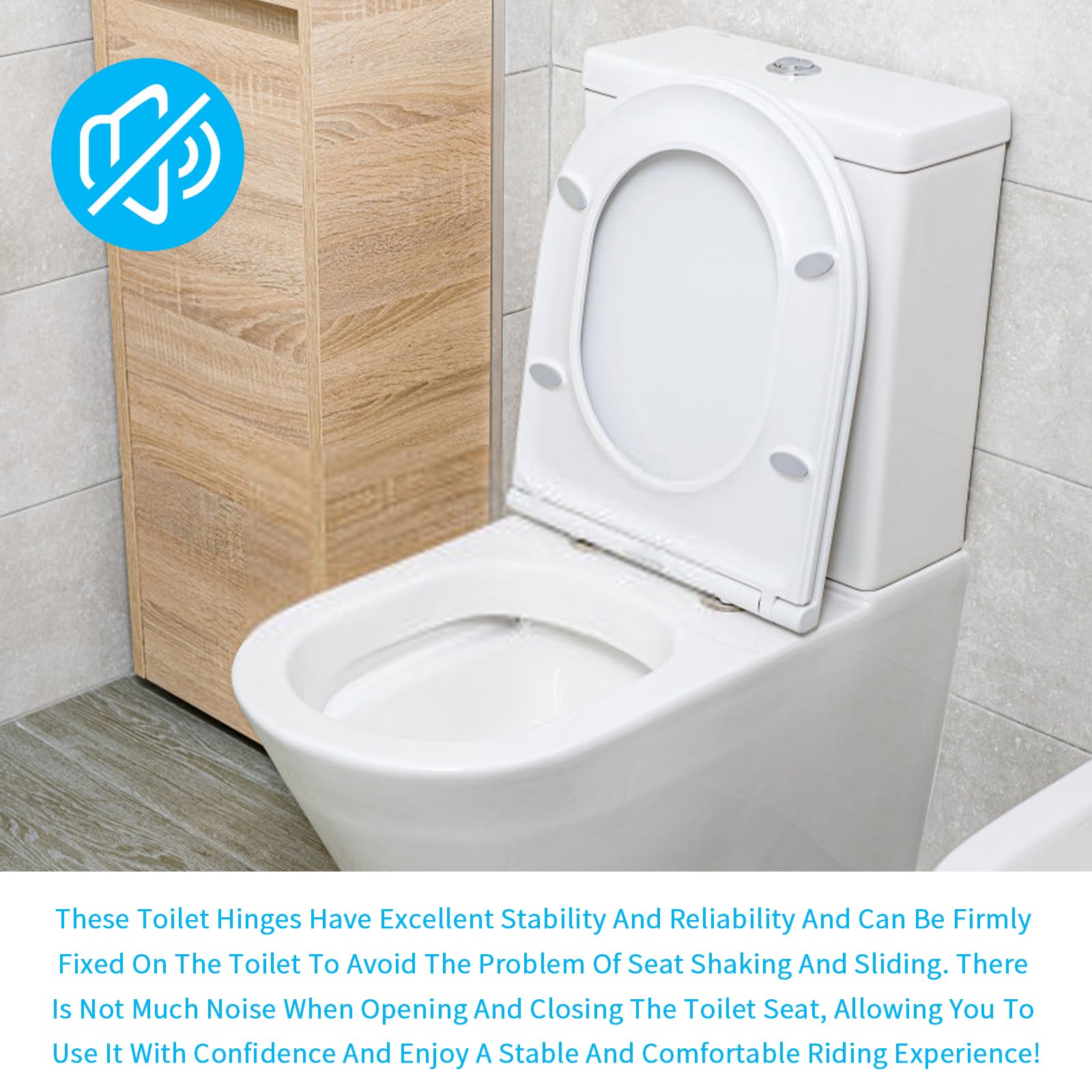 WC Sitz Befestigung Edelstahl - 2 Stück Universal Toilettenscharniere