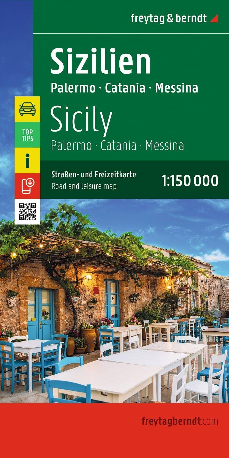 Sicile palerme catane messine: Straßen- und Freizeitkarte Palermo - Catania - Messina, mit Infoguide, Top Tips: AK 0618