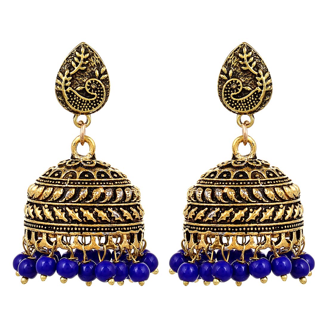 Saissa Dangler Earrings for Women (Golden) (1907)