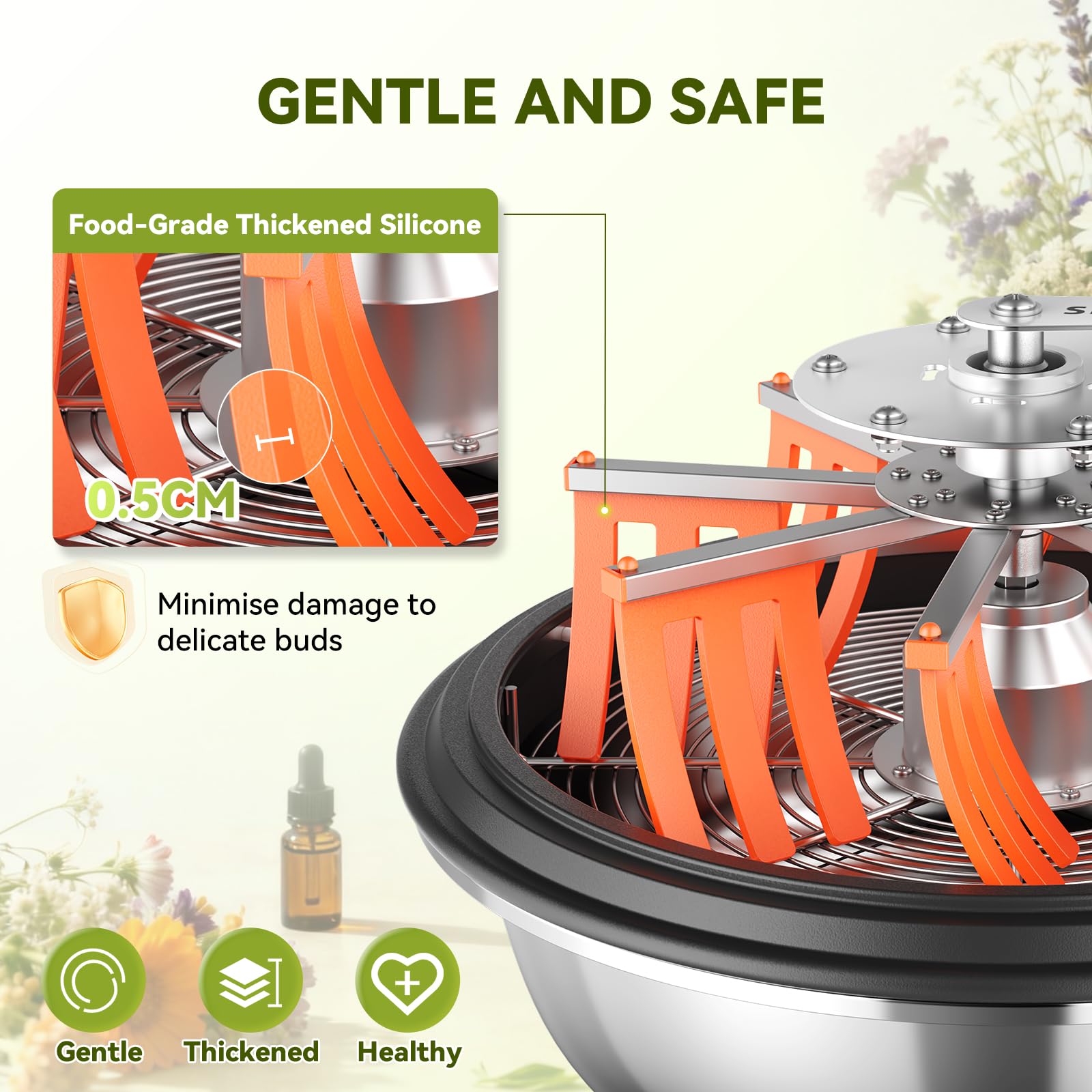 Trimmer manuale Bud Trimmer da 16 pollici, per taglio Twist-Spin con 3 lame in acciaio inox, forbici per potatura e rete di asciugatura per foglie, germogli, fiori