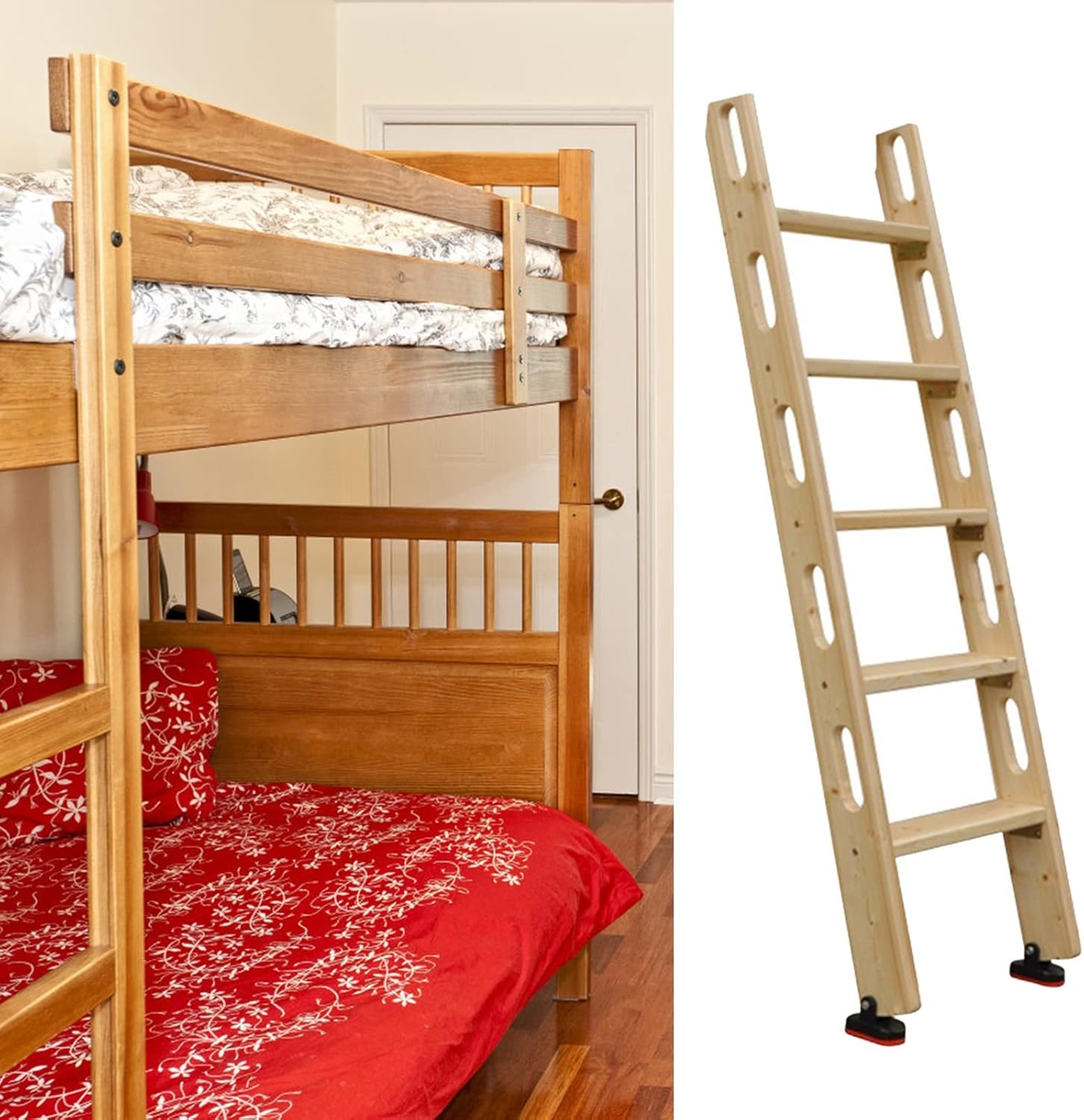 Twin Bed Bunk Ladder with Handle, Wood Universal Camper Rv