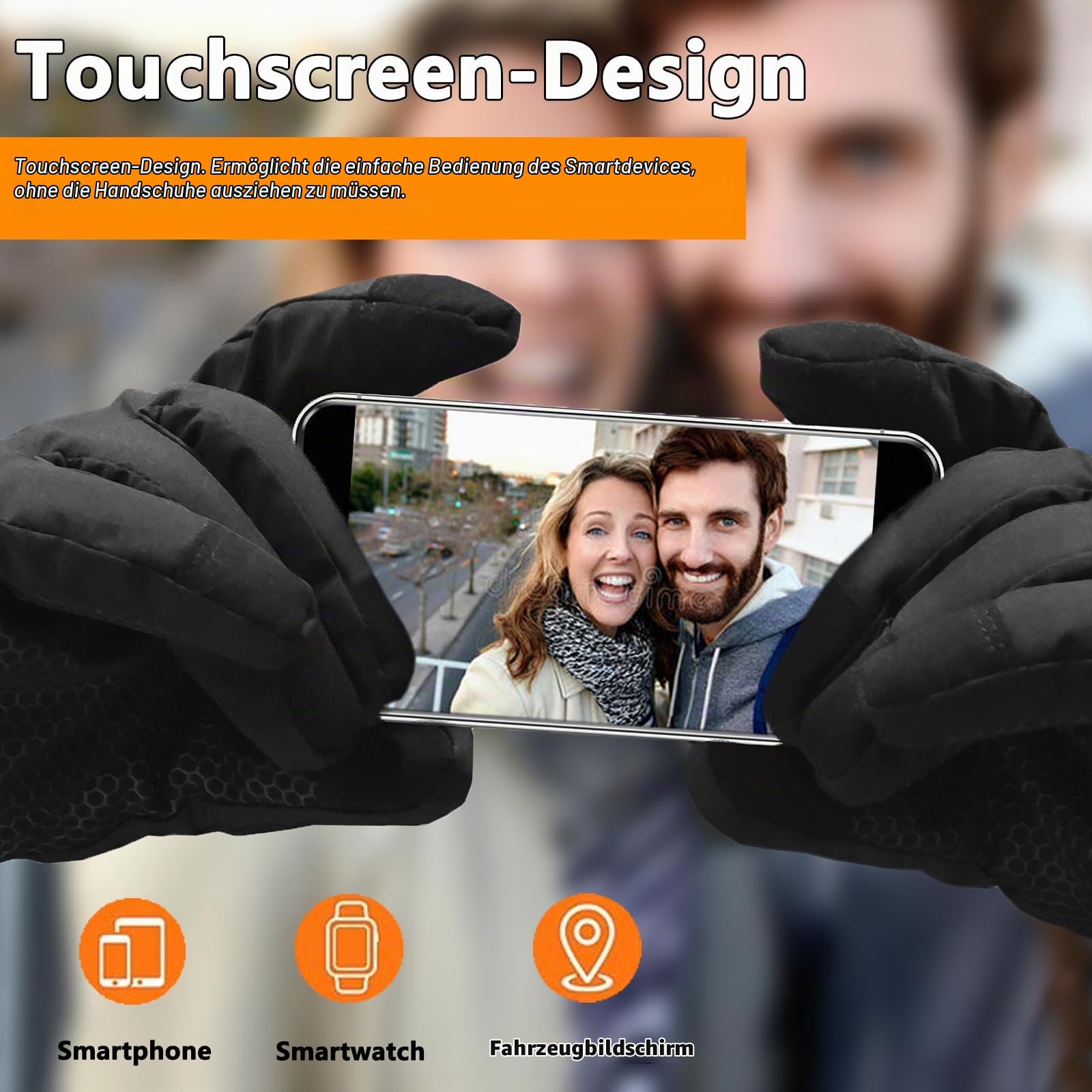 Loowoko Beheizbare Handschuhe mit akku 7.4v 3000mah × 2, 3 Heizstufen, Wasserdicht, Touchscreen, Beheizte Handschuhe USB für Arbeit im Freien, Motorrad, Fahrrad, Skifahren, Klettern,Wandern