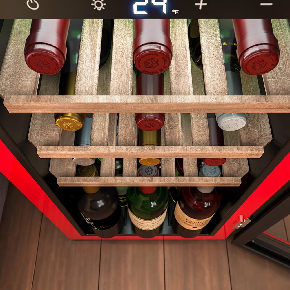 Cecotec Vinoteca 18 Botellas Retro Bolero Grandsommelier Origin 18 Hit Beige. Acabado En Beige Control Led, Temp. 5-20ºC, Compresor, NoFrost, Estantes Madera, Luz Interior, Ventilación