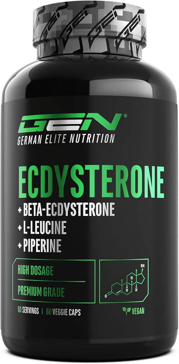 Ecdysteron Komplex - 760 mg pro Kapsel – Mit 90% Beta-Ecdysteron, L-Leucin & Piperin – Hochdosiert & in Premiumqualität - 60 vegane Kapseln