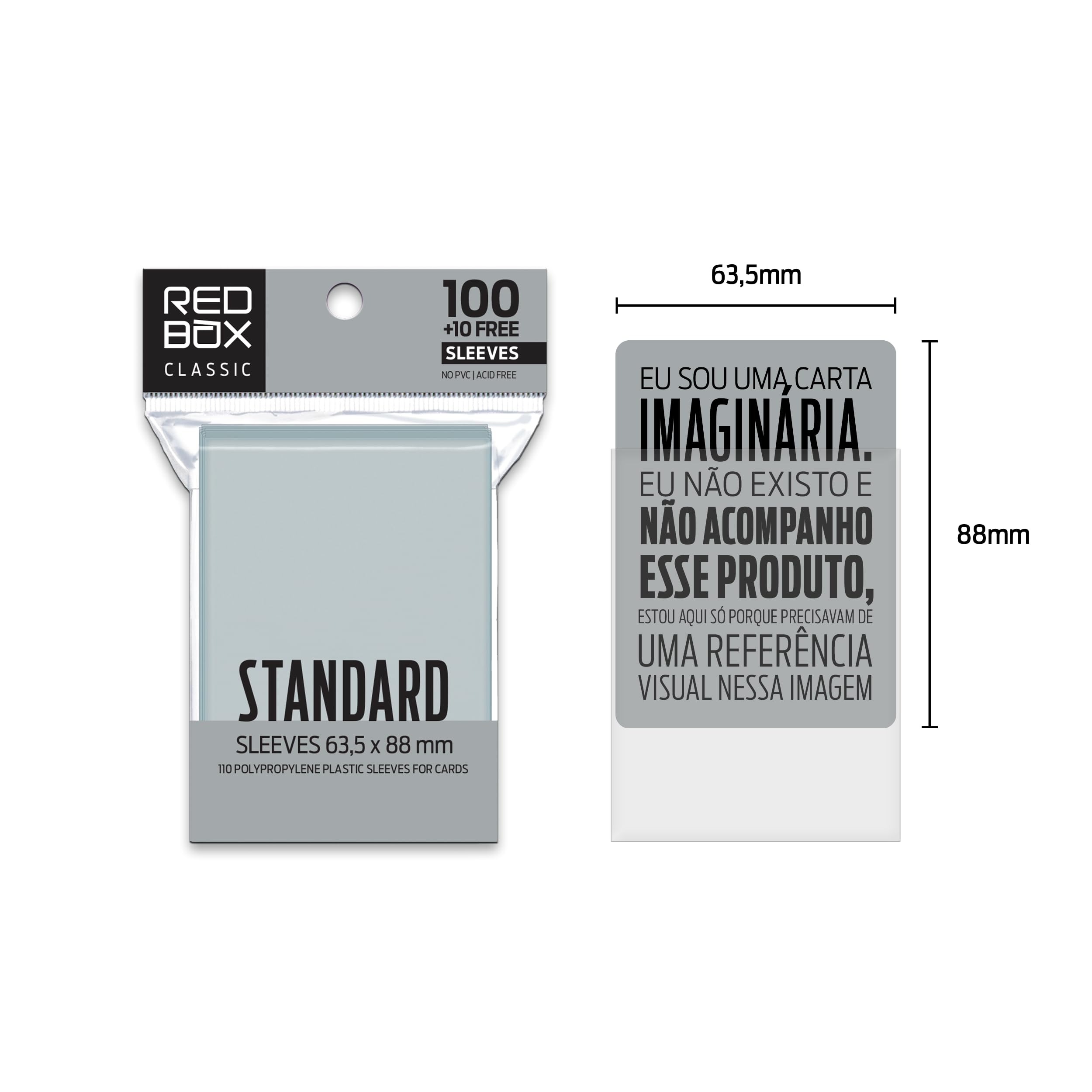 Sleeve Classic: STANDARD 63,5x88mm, PADRÃO, Redbox, TCG, Plástico