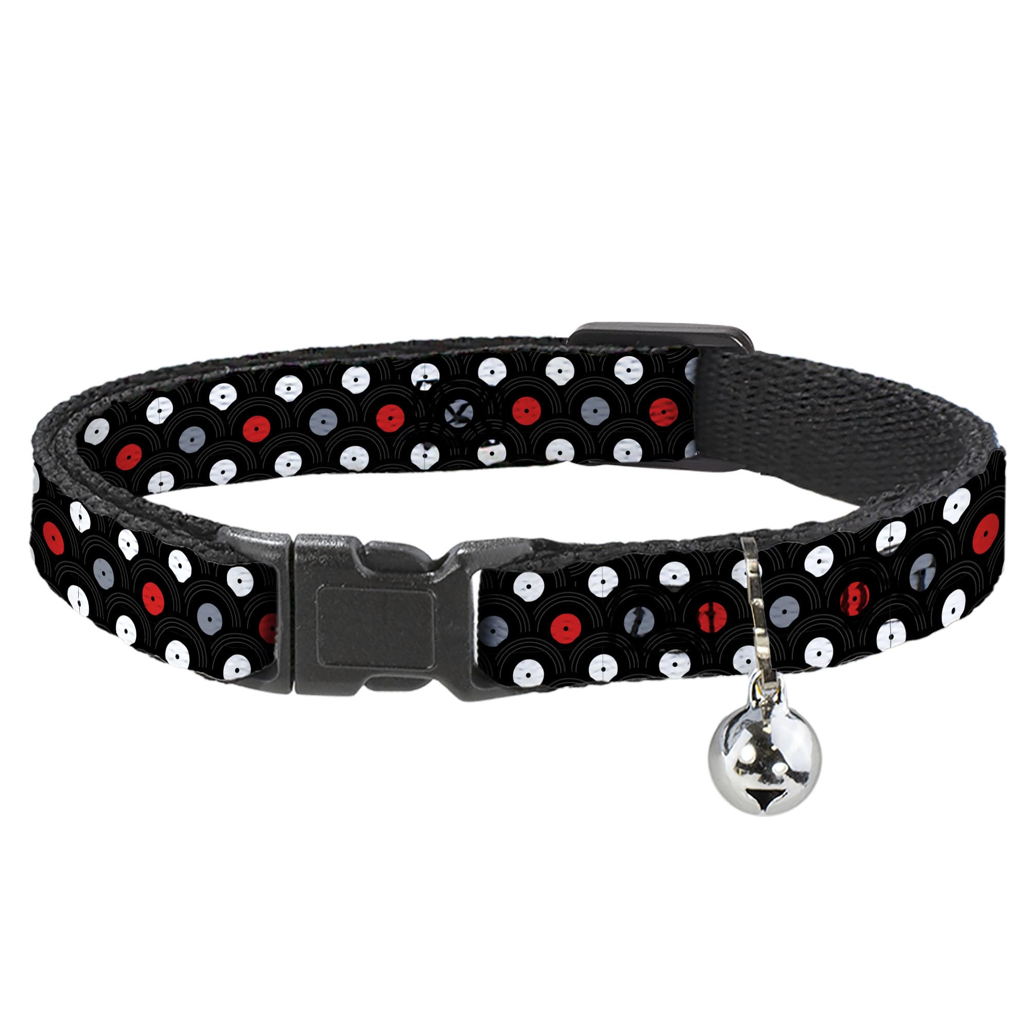 Collar para gato Buckle-Down con diseño de vinilos y broche de seguridad para mascotas