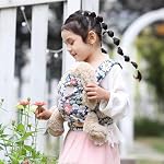 GAGAKU Baby Doll Carrier Kids Toy Baby Carrier Poupées Jouet Baby Dolls Sling Reborn Baby Dolll Carrier avec des paillettes réglables pour les accessoires de poupée d'animaux farcis - gris - Soiring Daisies