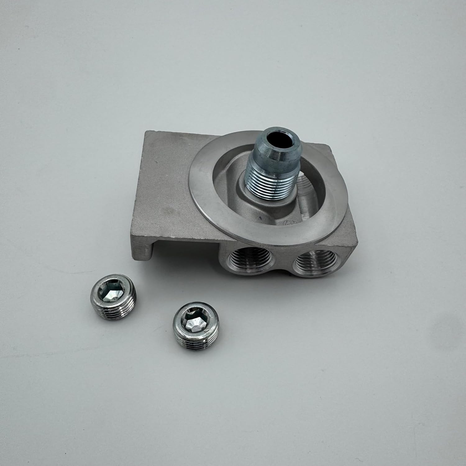 Fuel Filter Base Compatible with CAT 4770/24770 1R-0749 1R-0750, Stainless Steel Diesel Filter Remote Mounting Base for Passenger Car and Truck, 1/2" NPT Thread