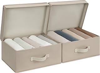 StorageWorks Storage Bins with Lids, Fabric Closet Storage Bins, Small
