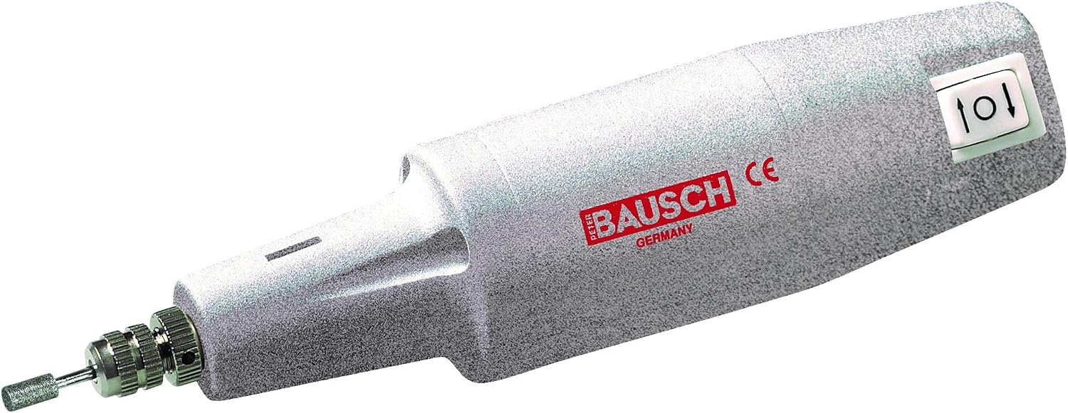 Peter Bausch 0360K — электрический аппарат для маникюра/педикюра для профессионалов, функция вращения вправо/влево, плавная регулировка, воздушное охлаждение, 10 насадок: шлифование, пиление, удаление