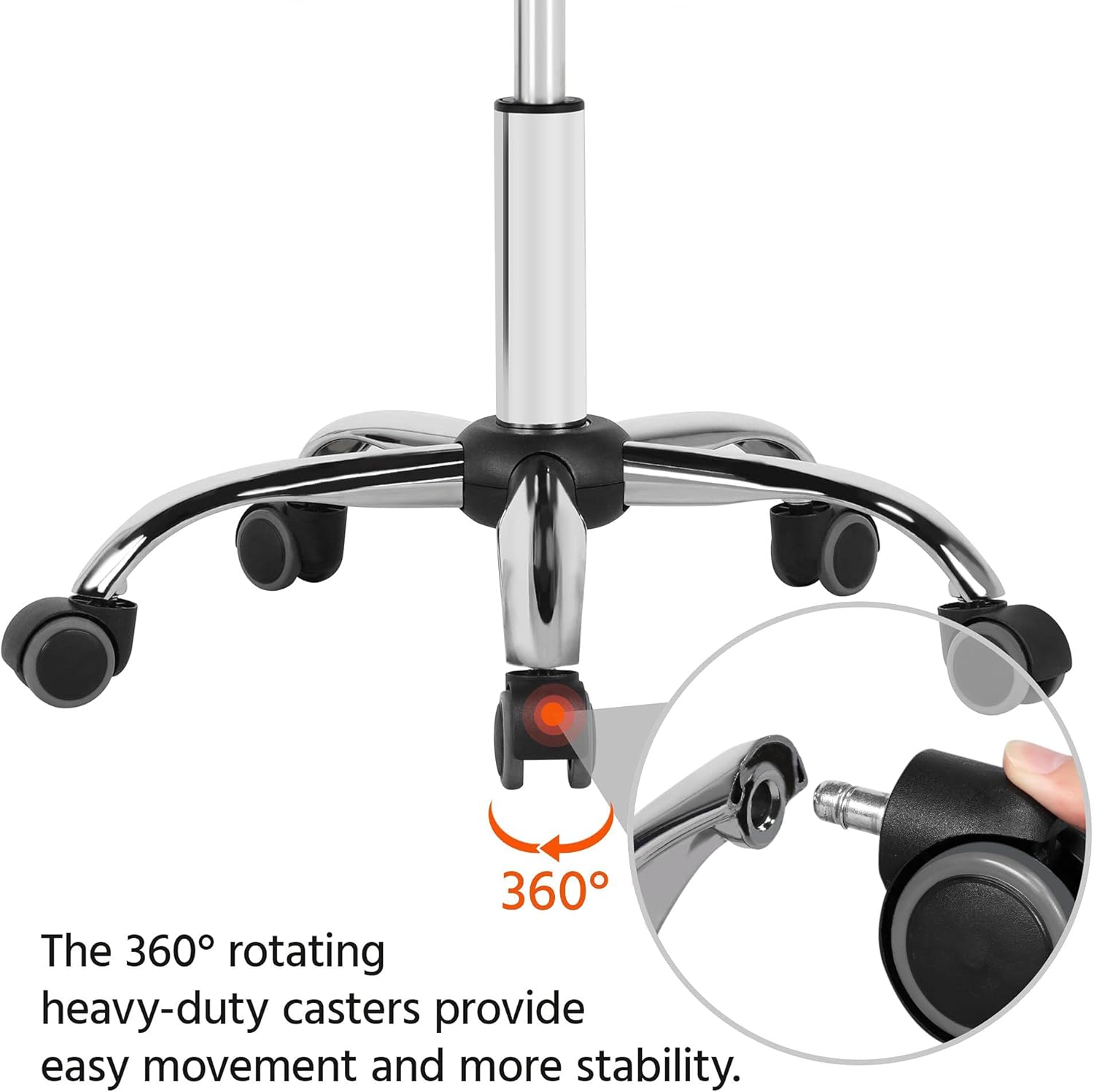 Yaheetech Rolling Swivel Salon Stool Chair Height Adjustable Home Spa Massage Manicure Facial Stool with Backrest and Wheels Black - 2PCS