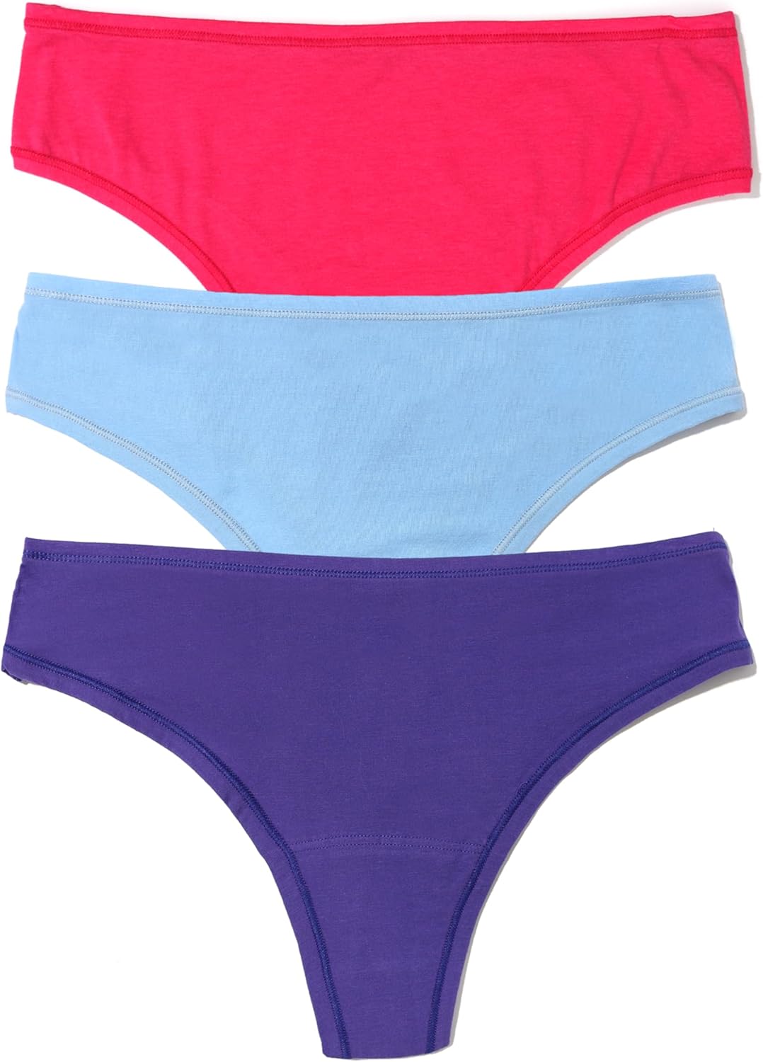 hanky panky - PlayStretch Natural Rise Thongs for Women | Stretch Cotton Underwear, Everyday Lingerie | Size (XS-XL) | 3 pack
