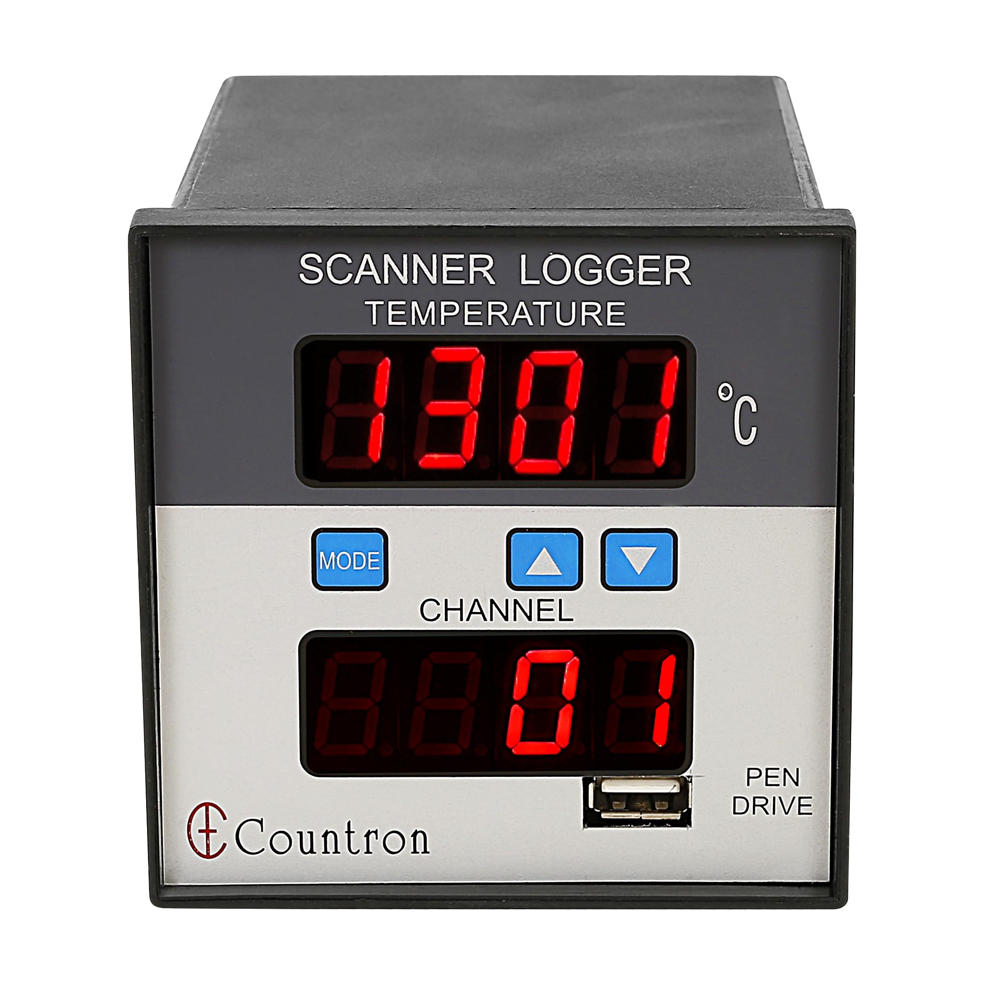 8 Channel Data Logger with direct USB Pen Drive storage for J/K/R/PT100 inputs || Countronics