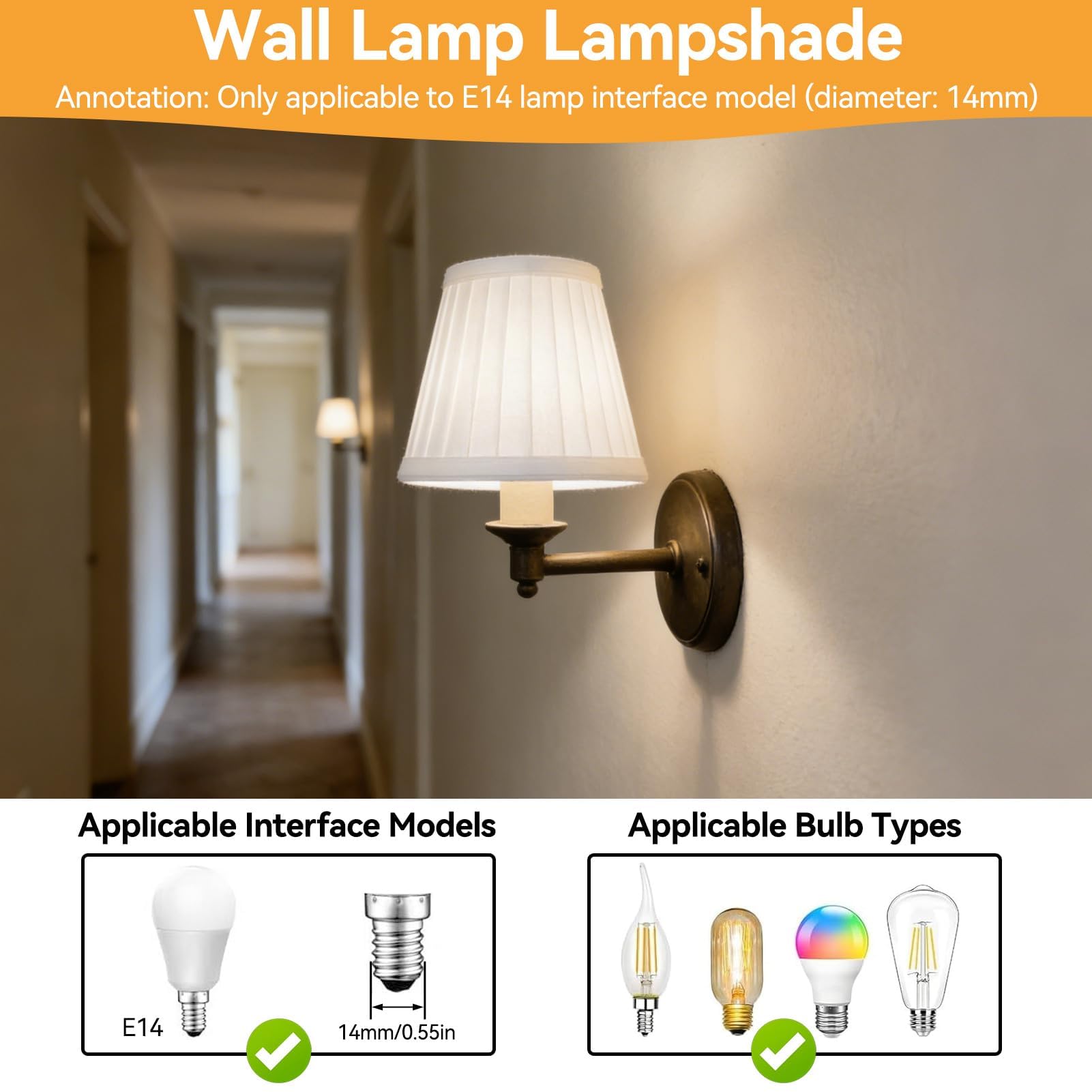 Paralume in Tessuto, Set di 6 Paralume per Lampadario a Barilotto Plissettato, Paralume Piccolo per Lampadine E14, moderna copertura della luce del pendente per Tavolo Lampada Da Parete
