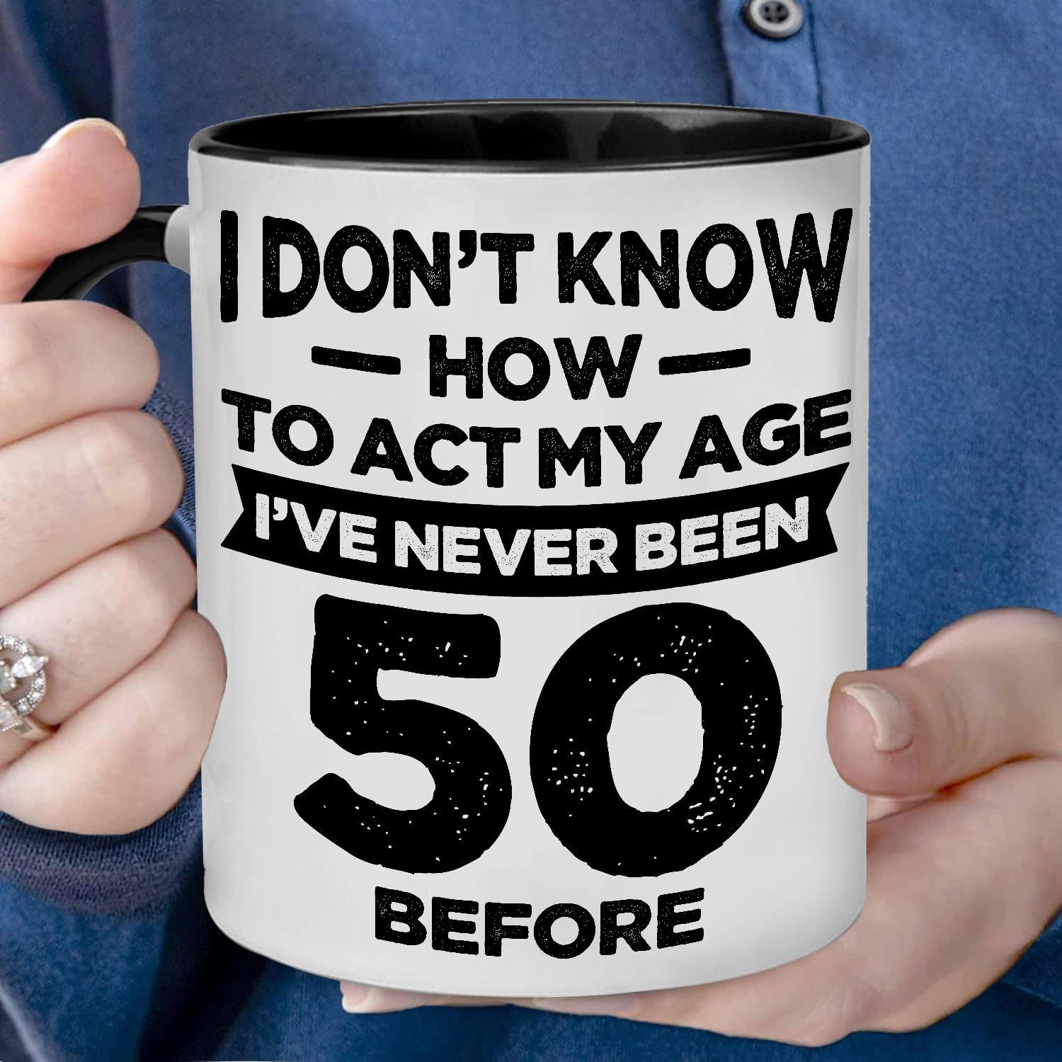Funny 50th Brthday Mug, '50 sn't Old f You're A Tree' Prnt
