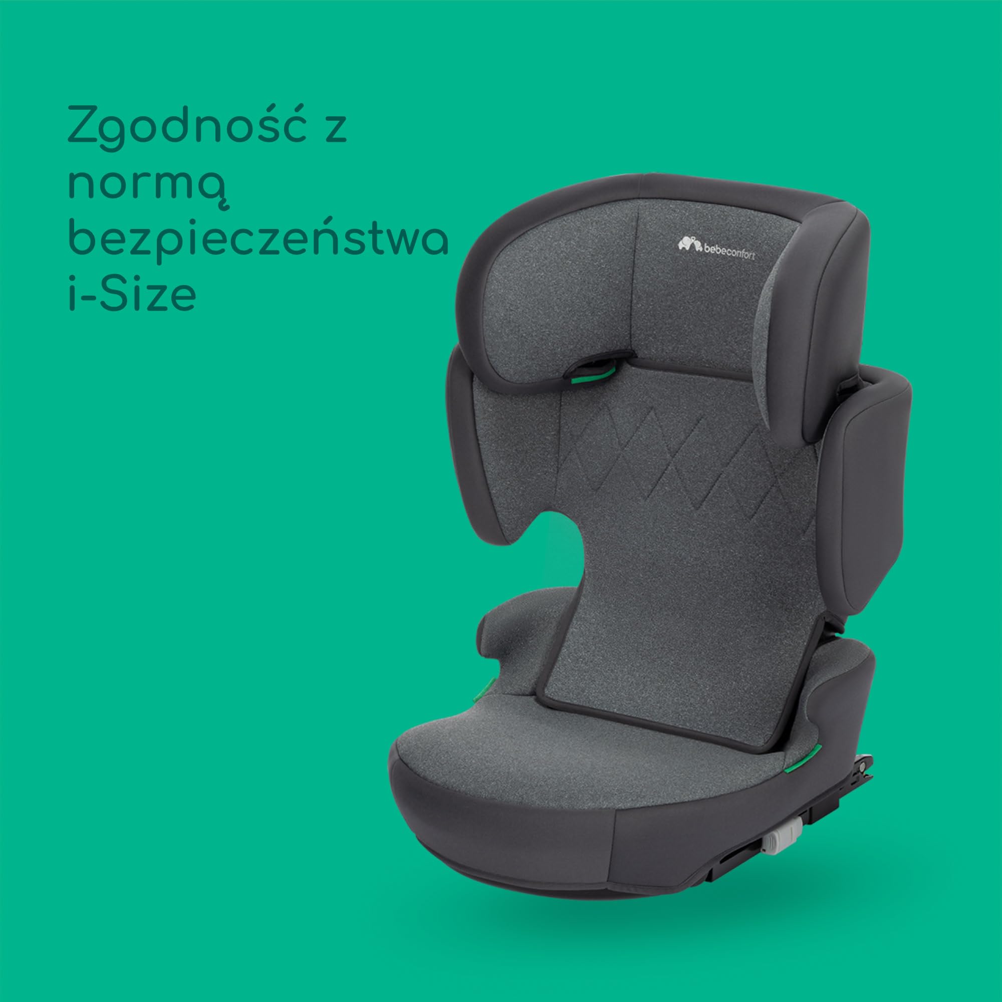Bebeconfort Road Fix i-Size — fotelik z podwyższonym siedziskiem, fotelik samochodowy z systemem ISOFIX, fotelik samochodowy klasy i-Size, od 3,5 do 12 lat, 15–36 kg, 100–150 cm, Tinted Graphite