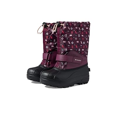 Columbia Kids Powderbug Forty Print (Toddler/Little Kid/Big Kid) Girls Shoes Marionberry/Peach Blossom