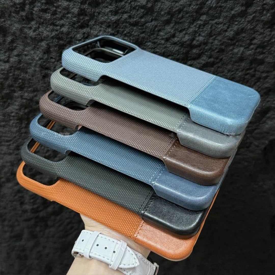Custodia in similpelle con inserti, senza cornice, opaca, antiurto, per iPhone 12 (per iPhone 12/grigio)